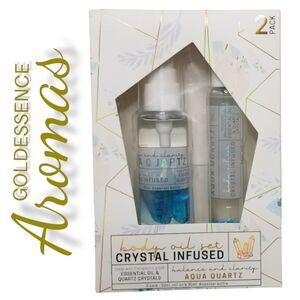 Goldessence Limited Aromas Cyrstals Infused Body Oil Set Aqua Quartz